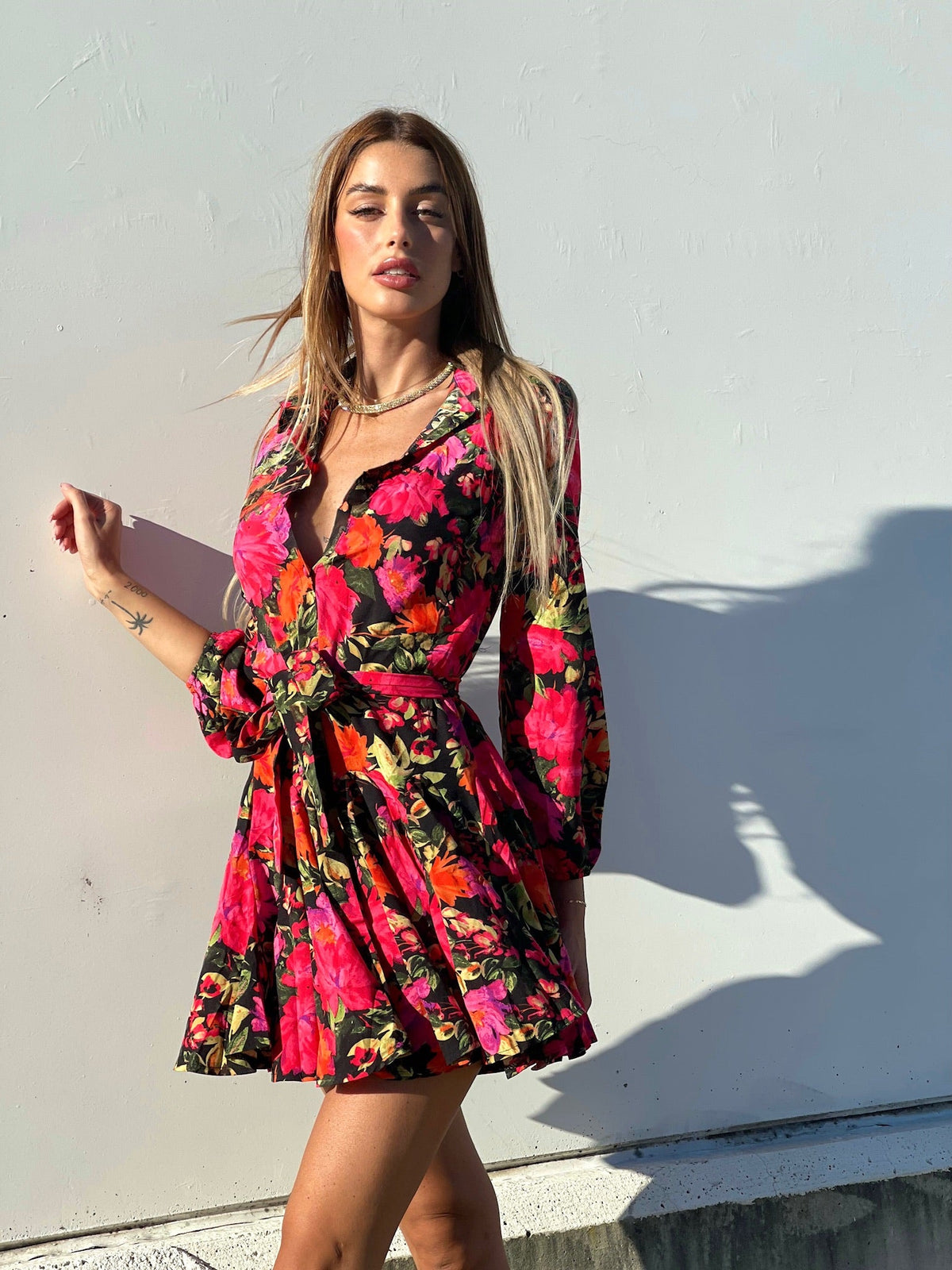 Abito a fiori Rossi fucsia