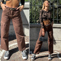 Pantalone cargo choco