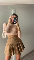 Maglioncino crop a righe nude