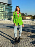 Blazer verde fluo con cintura