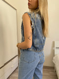 Smanicato di jeans con borchie