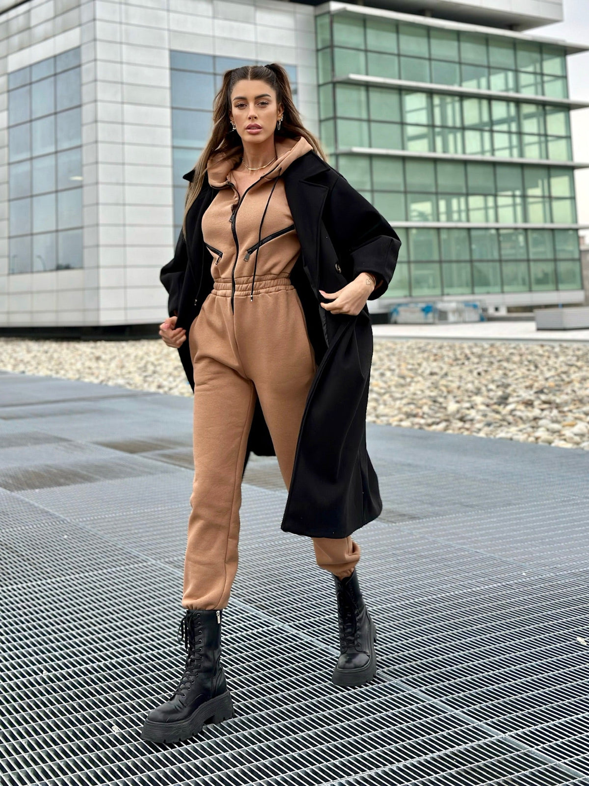 Tuta intera Camel con zip