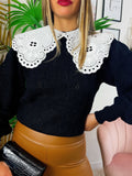 Maglione top quality collo Camicetta nero