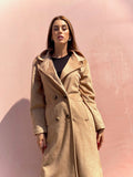 Cappotto lungo Camel con cintura