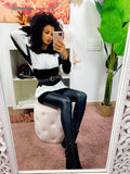 Maglione a righe bianco e nero