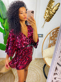 Abito con paillettes fuxia