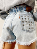 Short Levi’s Vintage bagno chiaro con borchie