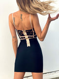 Abito Bustier nero e rosa