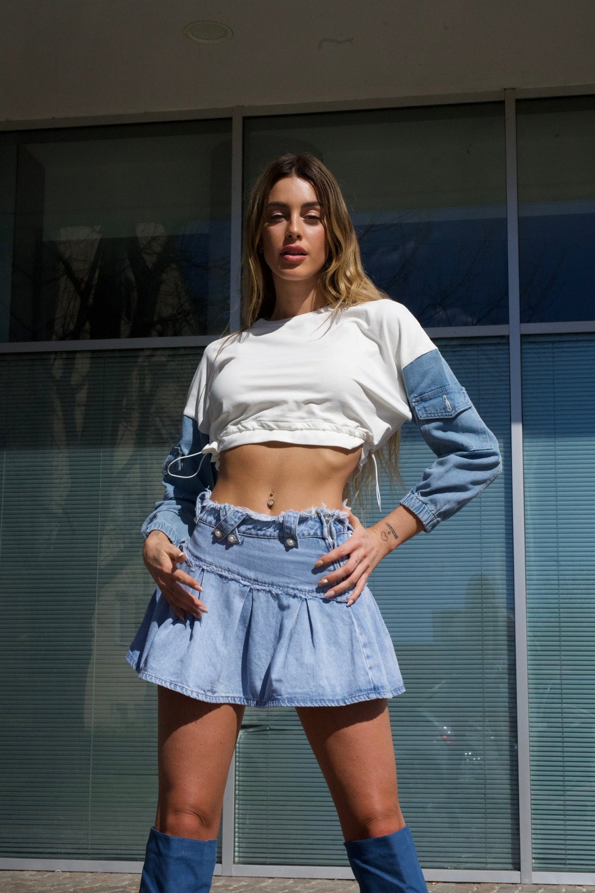 Gonna in jeans a ruota
