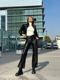 Pantalone in ecopelle nero