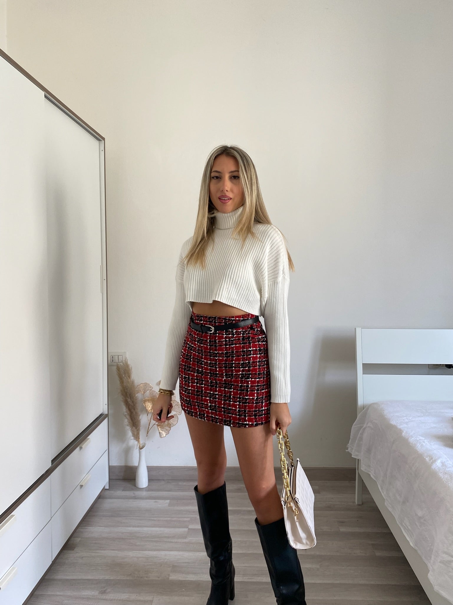 Maglione crop bianco