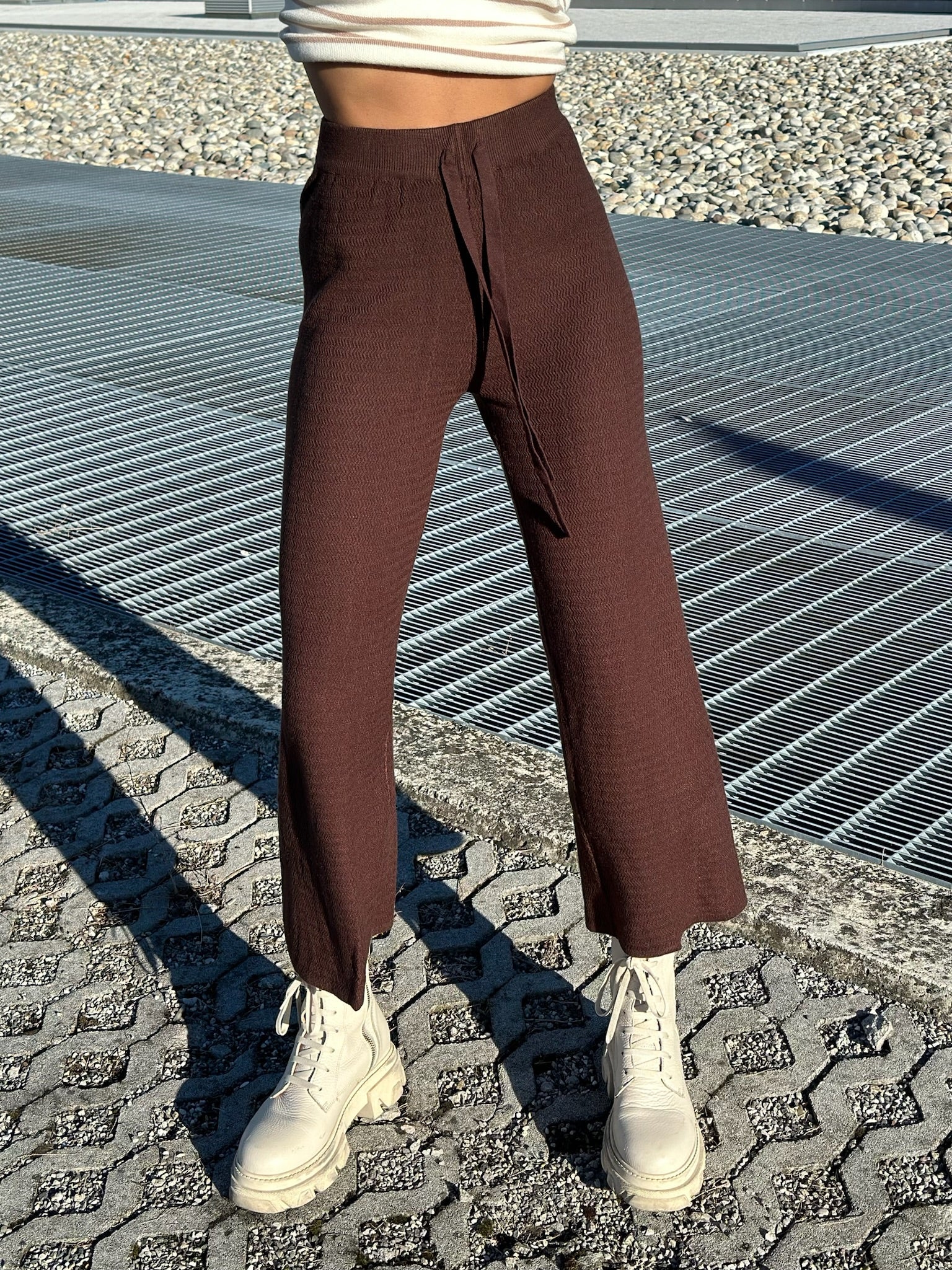 Pantalone di lana ampio marrone