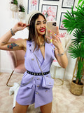 Tutina a Blazer con borsetta lilla