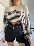 Maglione Amour nero e panna