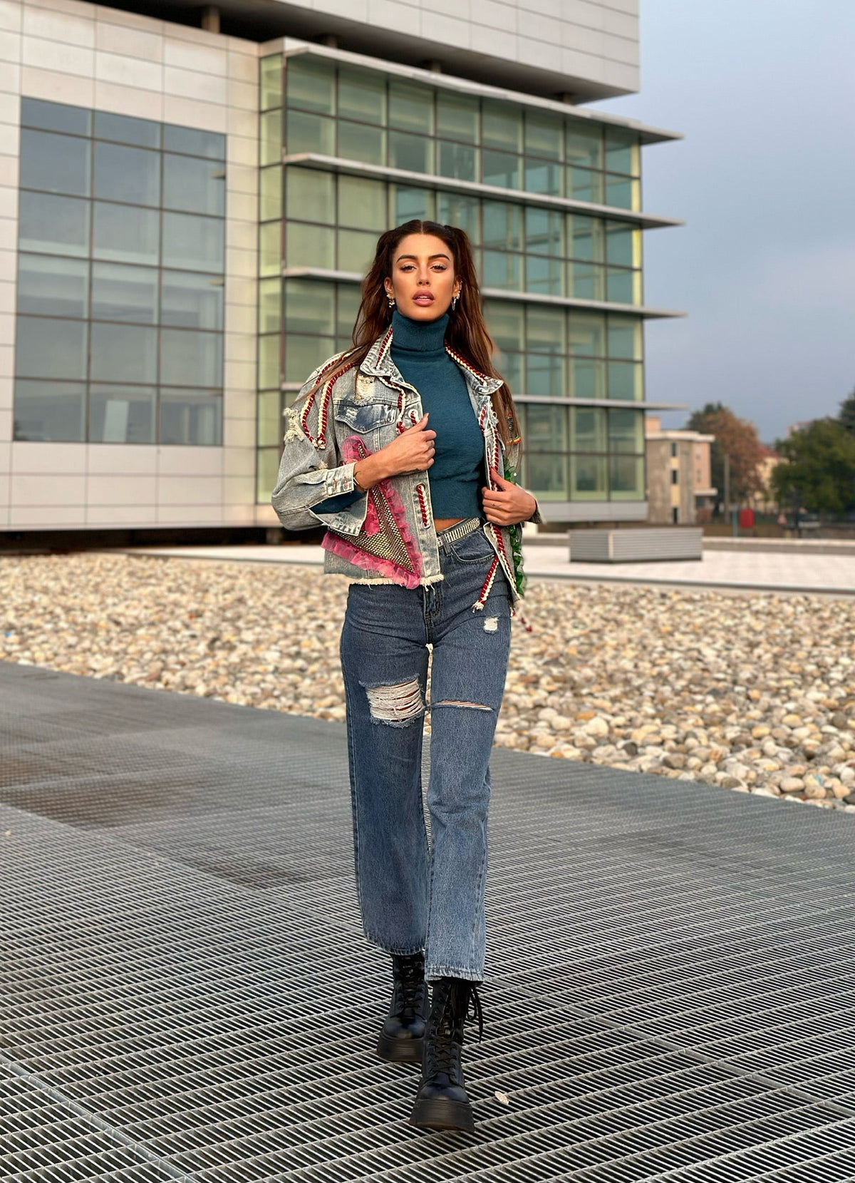 Giaccone di jeans pop