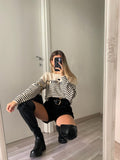 Maglione Amour nero e panna