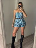 Tutina a fiori verde azzurro