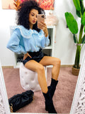 Maglione con pizzo e bottoni gioiello