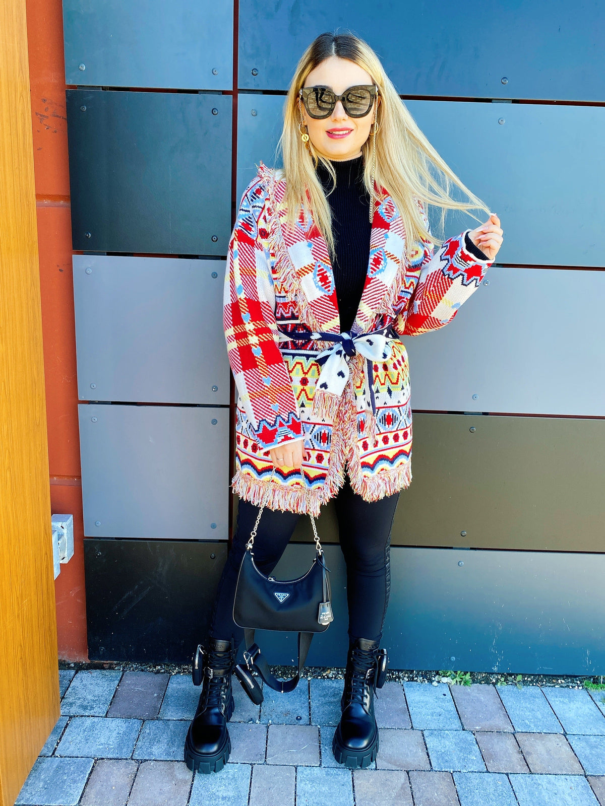 Cardigan frange e cinta con cuori top Quality