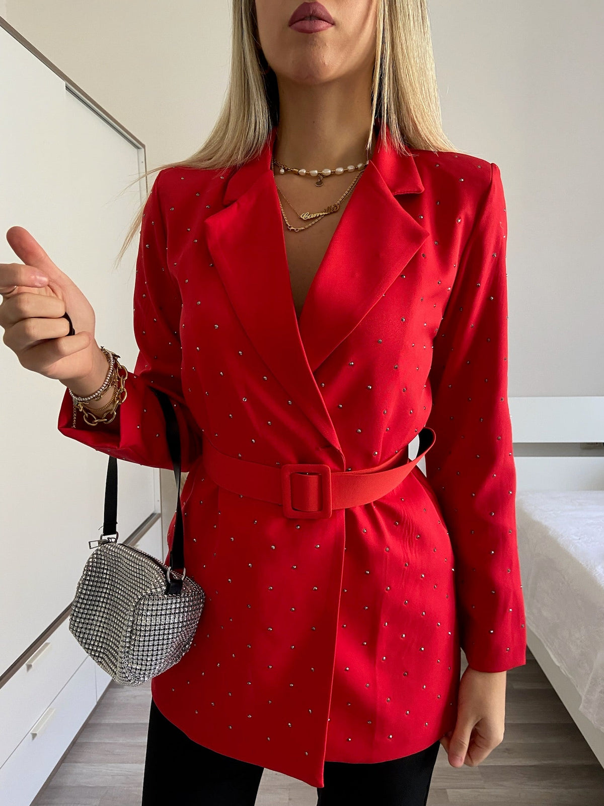 Giacca con strass rossa