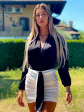 Completo Body nero e gonna bianca