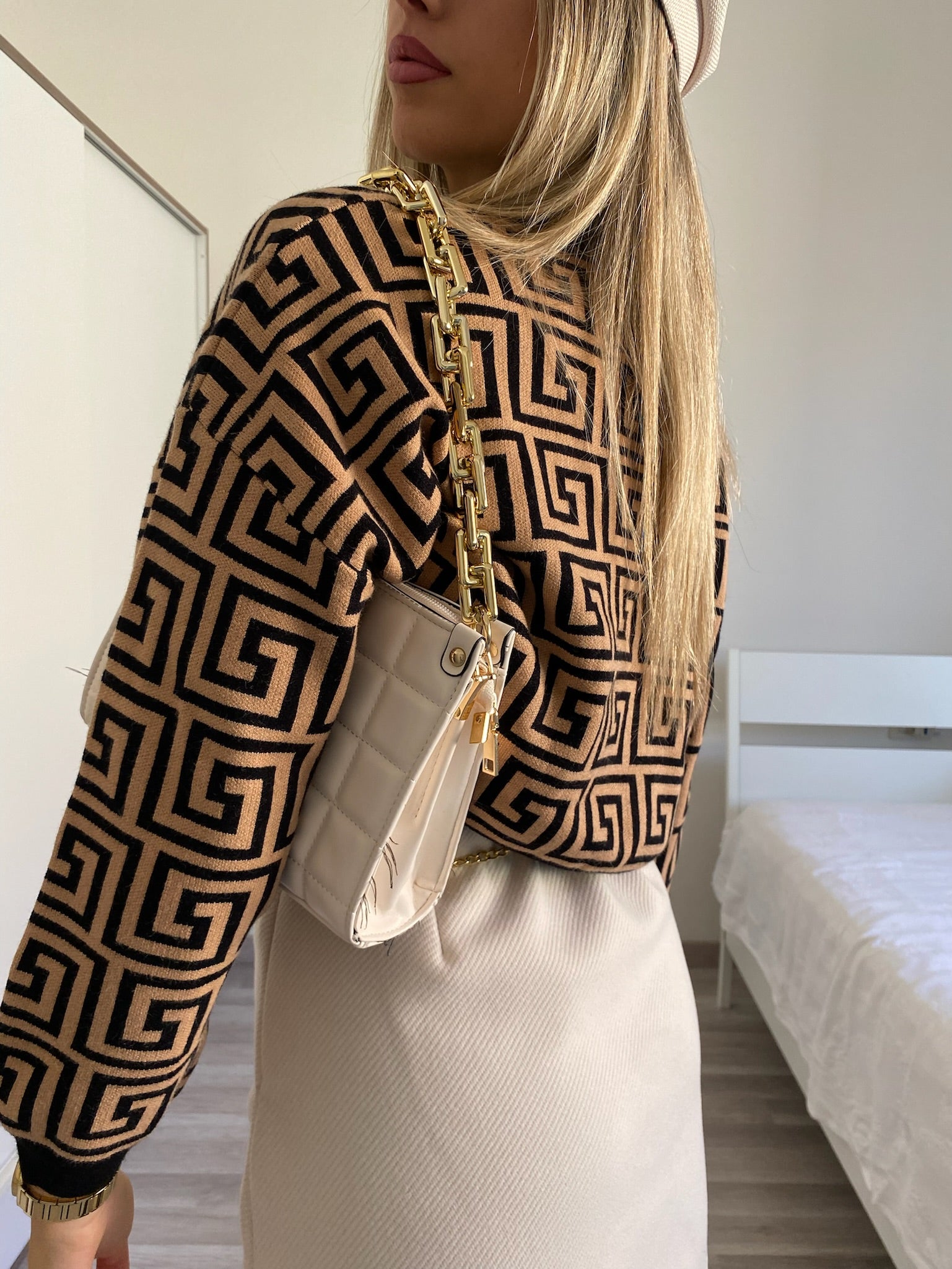 Maglione Vers nero Camel