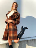 Maxi camicione a quadri Camel