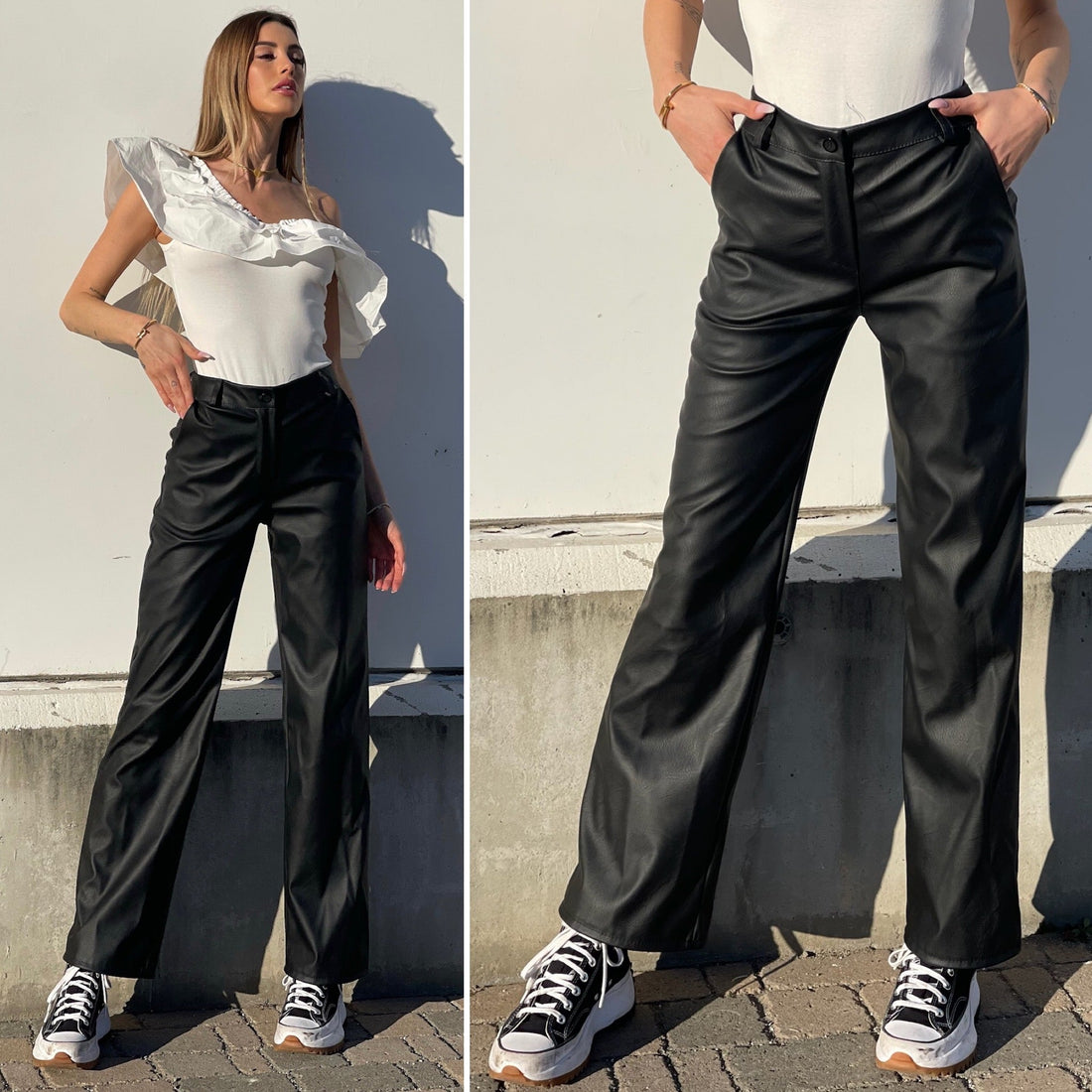 Pantalone in ecopelle