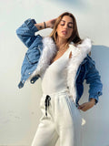 Giubbotto jeans con eco-pelo