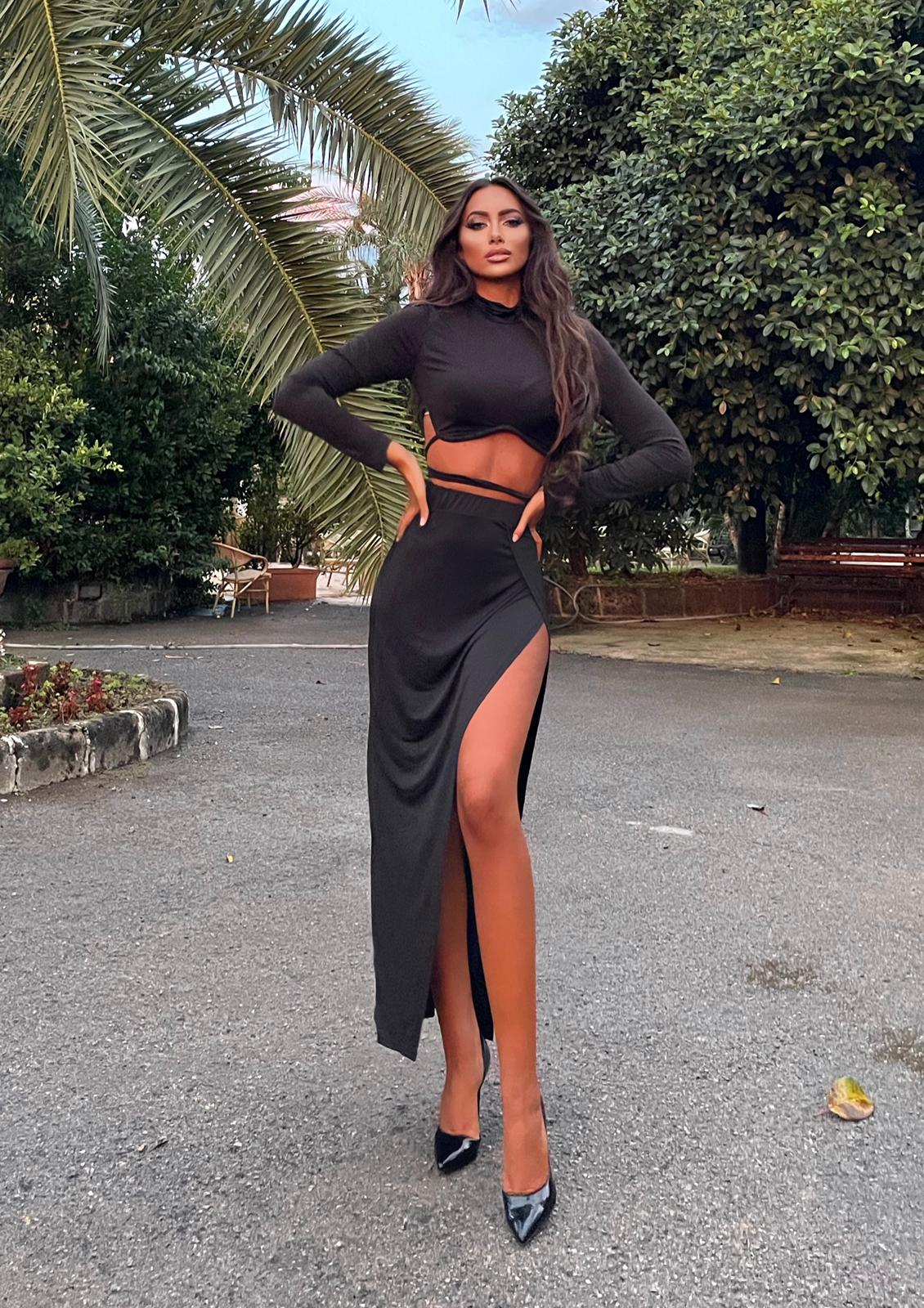 Completo nero top e gonna Anastasia