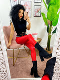 Leggins eco pelle Rosso