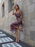 Abito a fascia military Fuxia