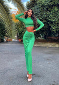Completo verde top e gonna Jasmine