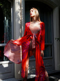 Kimono arancio con cintura