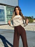 Maglione Amour Camel e bianco
