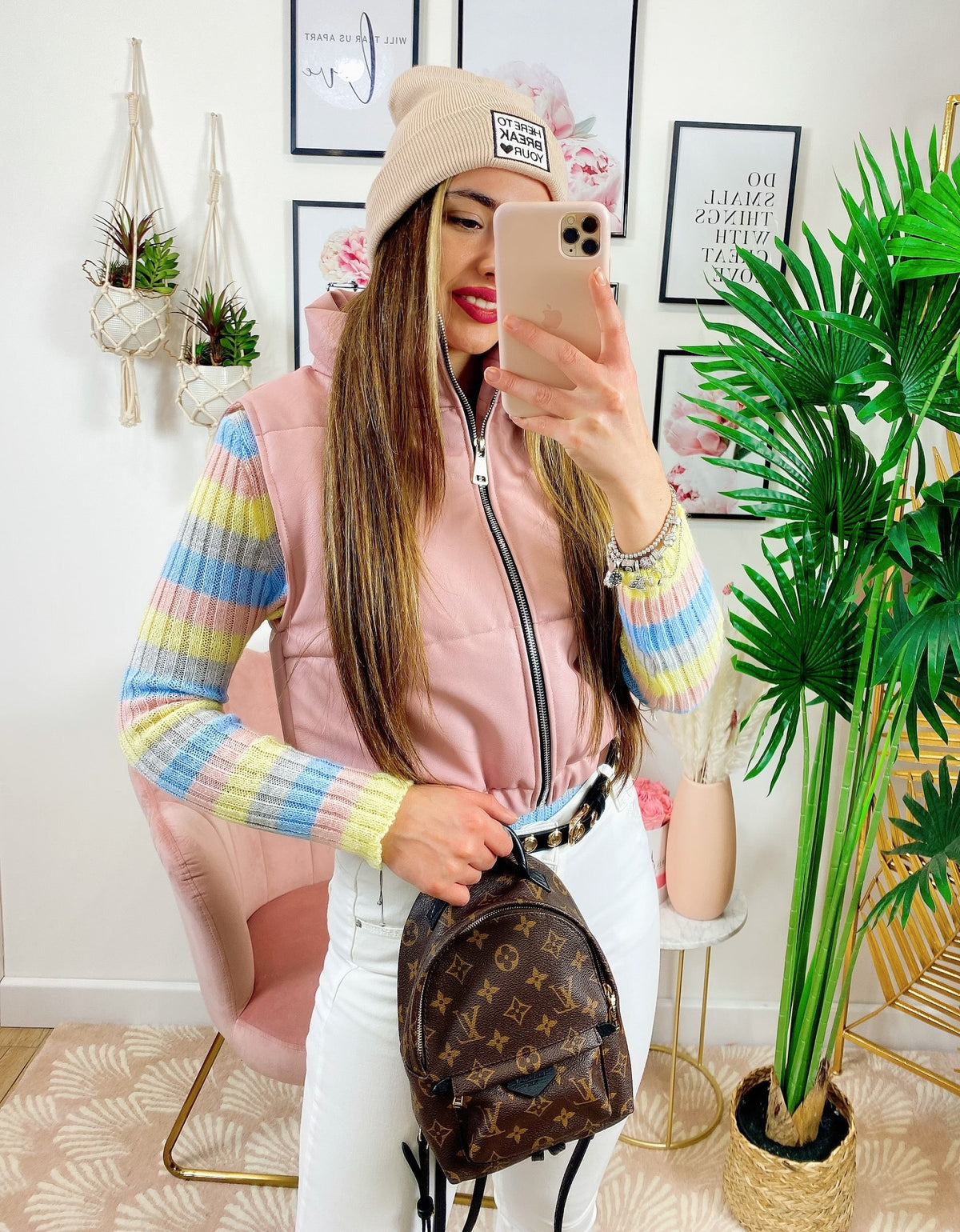 Bomber in ecopelle smanicato Rosa