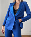 Completo giacca e pantalone blu elettrico