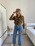 Cardigan animalier Camel