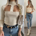 Maglia crema con apertura