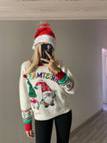 Maglione bianco con gnomi