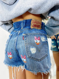 Short Levi’s Vintage con stampa Paperina sfrangiato