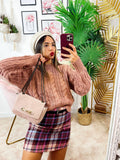 Maglione a trecce Rosa polvere