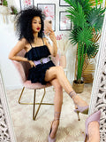 Abito in tulle a balze Venere Nero
