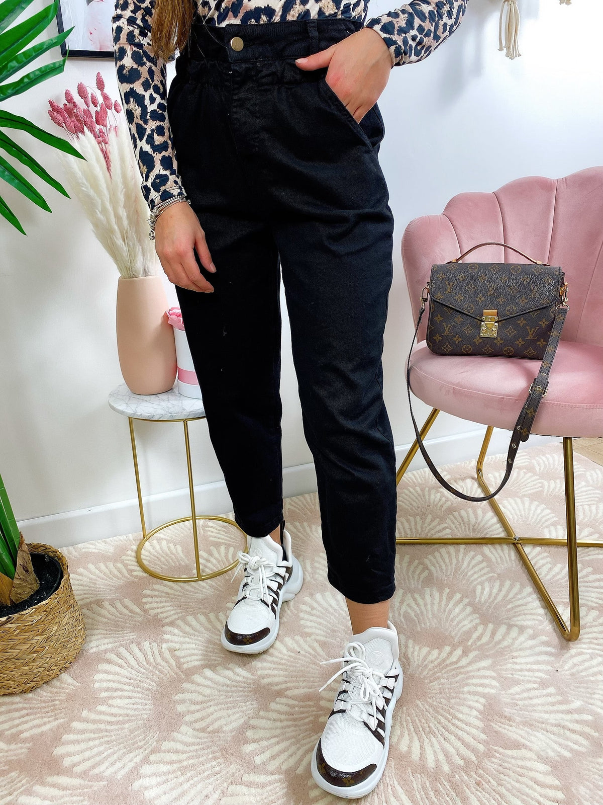 Jeans a vita alta Black Ballon