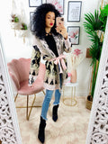 Cardigan frange e cinta con cavallo Rosa
