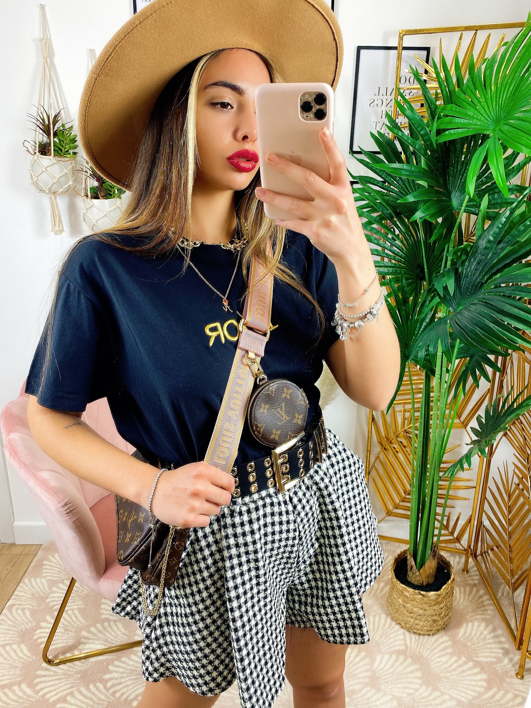 T-shirt con stampa D Nera