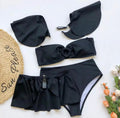 Bikini a fascia con maniche Nero