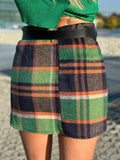 Gonna in tweed verde orange