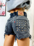 Short Levi’s Vintage con Borchie Argento toni sul grigio