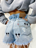 Short Levi’s Vintage con stampa topolino sfrangiato chiaro